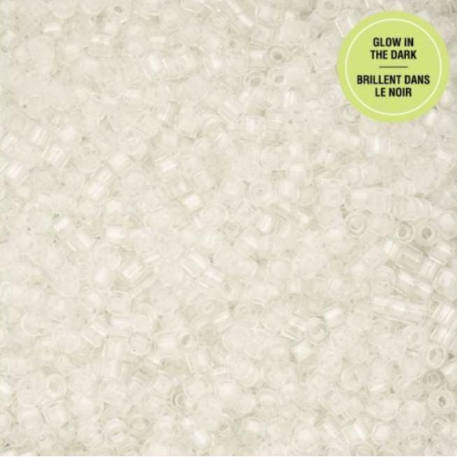 Cylin Bead 11/0 Glow in the Dark - White to Turquoise - 25 G Bag-CY11-113