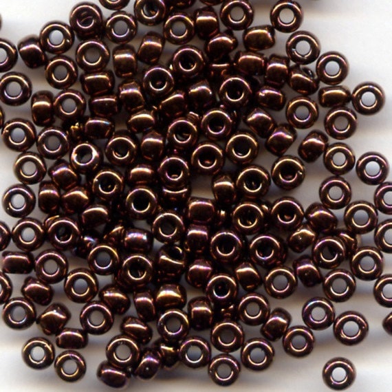 8/0 Metallic Medium Copper 457C, Japanese Glass Seed Beads, 10g.