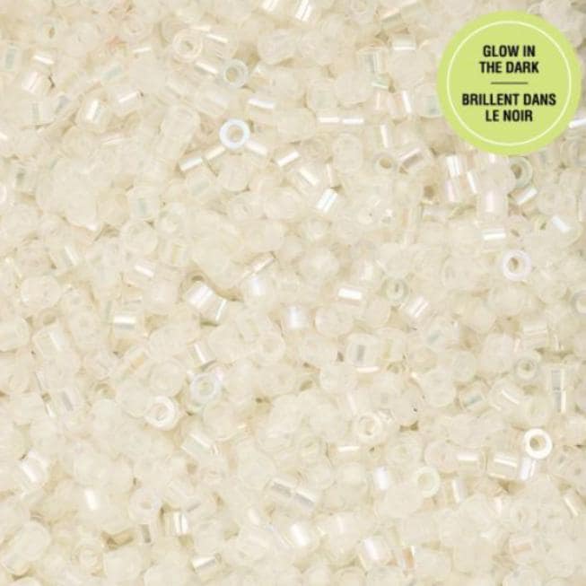 Cylin Bead 11/0 Glow in the Dark AB - White to Green - 25 G Bag-CY11-1114