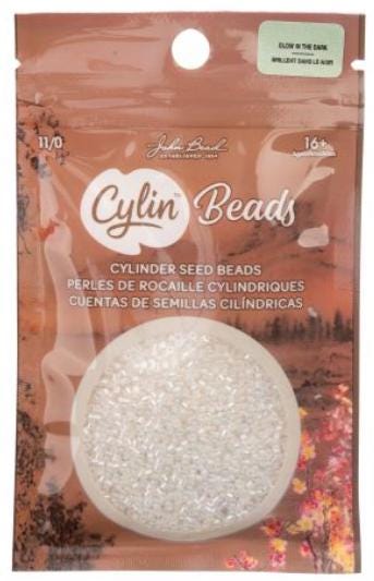 Cylin Bead 11/0 Glow in the Dark AB - White to Turquoise - 25 G Bag-CY11-1115