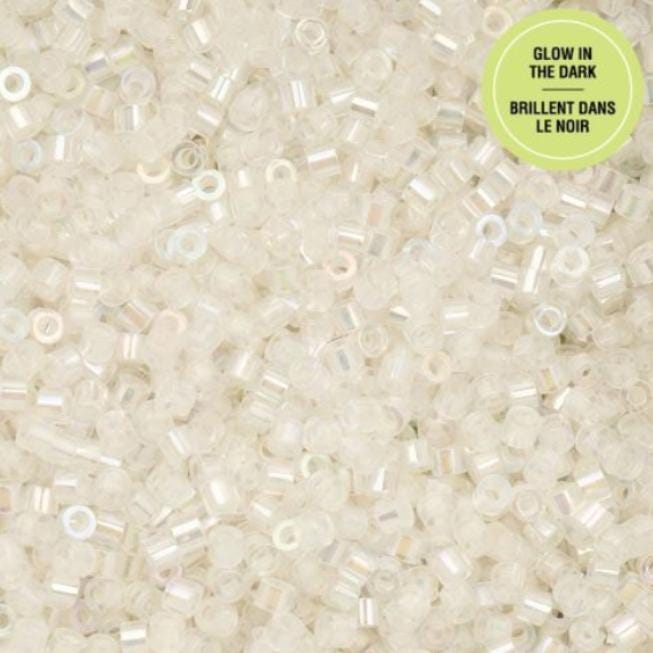 Cylin Bead 11/0 Glow in the Dark AB - White to Turquoise - 25 G Bag-CY11-1115