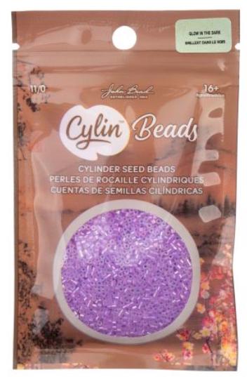 Cylin Bead 11/0 Glow in the Dark AB - Purple - 25 G Bag-CY11-1121