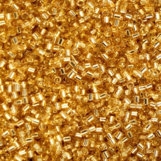 Cylin Bead 11/0 Gold Silver Lined - 25 G Bag-CY11-1200