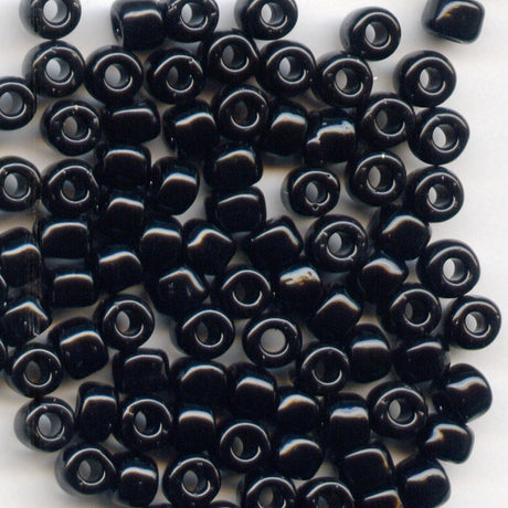 6/0, Opaque Black 401, Miyuki Glass Seed Beads, 10 grams