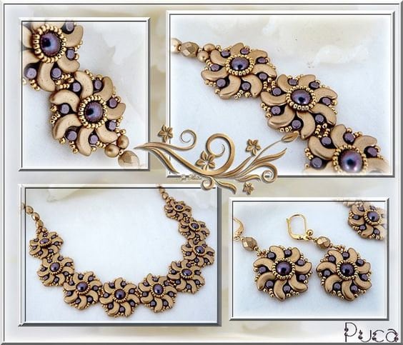 Arcos par Puca Light Gold Matte, 3-Hole 5X10MM Czech Glass, 00030- 01710-30 Beads