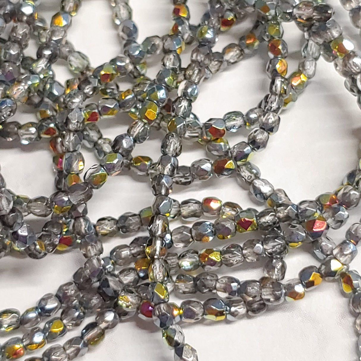 2mm Fire Polish Beads, Crystal Marea, Czech glass faceted round