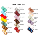 5MM Silky Bead, 2 Hole Czech Glass