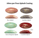 Athos Oval Cabochon - Splash Coating, 20x10MM Czech Glass, Qty 4 beads per color, Choose a Color