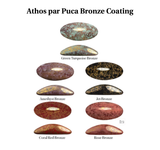 Athos Oval Cabochons - Bronze Coating, 20x10MM Czech Glass, Qty 4 Beads per color, Choose a color