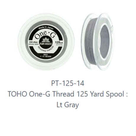 One-G Toho Lt Gray Nylon Beading Thread 50, 125 or 250 Yards