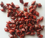 DiamonDuo Beads, Colors- Coral Picasso or Jet Azuro Matte 2-Hole Bead 5X8MM 6 grams 18 Beads