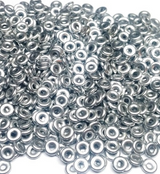 O Bead Aluminum Silver, 1X4MM Czech Glass 01700, 5 or 10 grams
