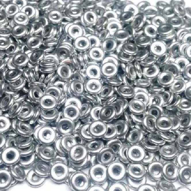 O Bead Aluminum Silver, 1X4MM Czech Glass 01700, 5 or 10 grams