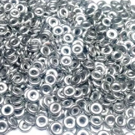 O Bead Aluminum Silver, 1X4MM Czech Glass 01700, 5 or 10 grams