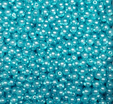 4mm Crystal Pearl Aqua-Round, Czech Glass Beads