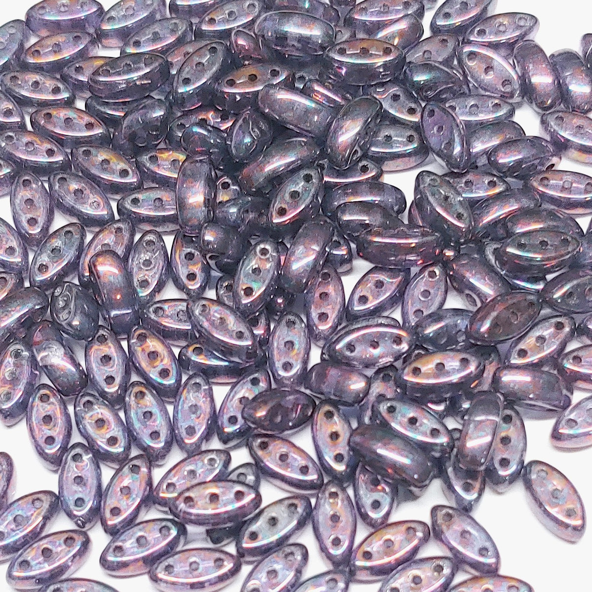 Cali Bead, Crystal Iris Czech Glass 3-Hole Bead, 3X8MM 58 Beads 15781