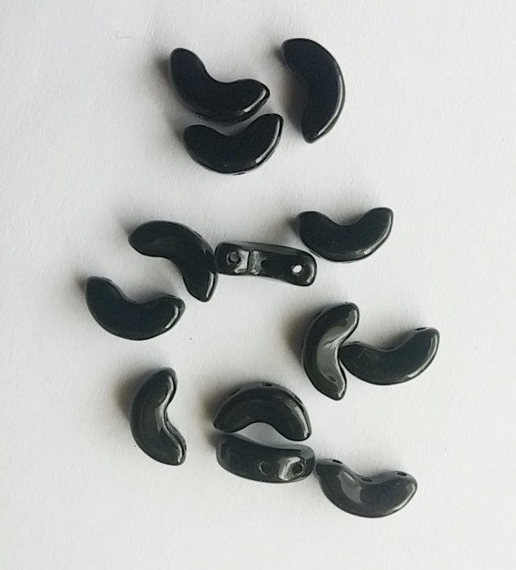 Arcos par Puca Jet, 3-Hole 5X10MM Czech Glass, 23980-30 Beads