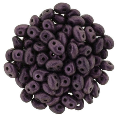 Superduo Metallic Suede Pink, Czech Glass 2-hole bead 2.5x5mm-79086, 23 grams