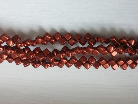5mm Mini Silky Copper, 2-hole 5mm Czech Glass, 40 beads, 205-00030-01750