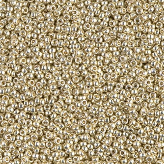 15/0 4201 Duracoat Galvanized Miyuki Seed Beads, Silver, 4201