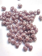 SuperDuo Opaque Violet Luster, 2-Hole Czech Glass 2.5x5mm, 23020-14400-10 grams