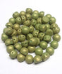 Pacifica Avocado, 2 hole Cabochon Czech Glass Beads 7mm, 8 Beads PS1005
