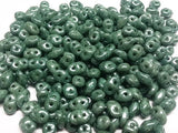 SuperDuo Chalk Green Luster, Czech Glass 2 hole beads 2.5x5mm 03000-14459, 10.7 grams
