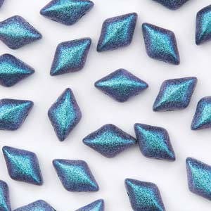 GemDuo Polychrome BlueBerry, 2-Hole Matubo Czech beads 8x5mm, 94105 50 Beads