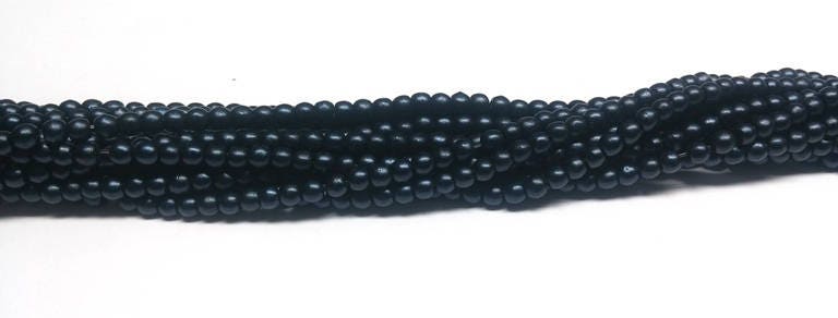 2mm Round Metallic Suede Dark Blue - Czech Glass Beads, 79032 100 beads