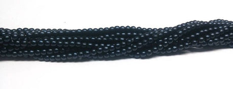 2mm Round Metallic Suede Dark Blue - Czech Glass Beads, 79032 100 beads