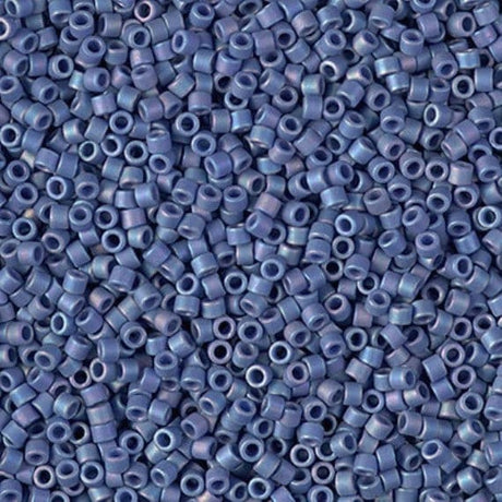 Delica, 11/0 Frosted Opaque Glaze Rainbow Nebula Blue DB2317, Miyuki Delica-5 grams