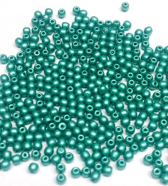 2MM Round Metallic Emerald, Czech Glass Bead, 29455 qty 100 beads