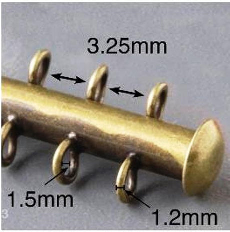 3 Strand VERTICAL LOOP Slide Clasp, Nickel-Free Gold Plated CLSP419GP, Qty 1