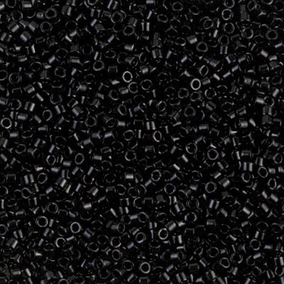 Opaque Black 11/0 Miyuki Delica Bead, DB0010, 5 Grams