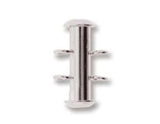 Slide Clasp 2 Strand VERTICAL LOOP, Nickel-Free Silver Plated CLSP418SP, Qty 1
