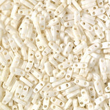 Miyuki Tila Beads-Tila, Half Tila or Quarter Tila Matte Opaque Cream - 2021, 5 grams