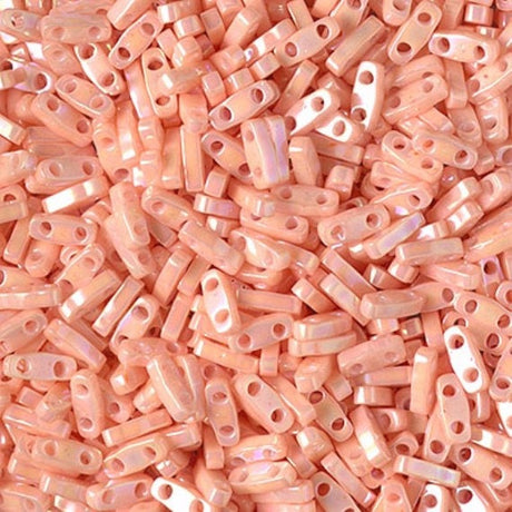 Miyuki Tila Beads-Tila, Half Tila or Quarter Tila Opaque Tea Rose Luster - 596-1, 5 grams
