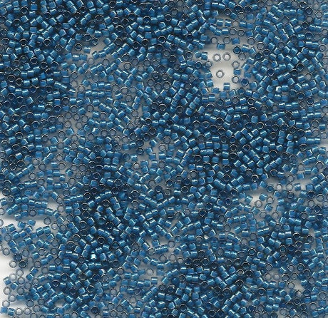 Fancy Lined Teal Dark Blue, DB2384 11/0 Miyuki Delica Bead, 5 Grams