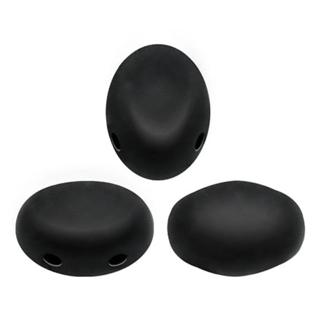 Samos® par Puca® Jet Matte, 2 Hole 5x7mm Czech Glass 23980/84100, 25 beads