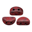 Kos® Par Puca® Opaque Light Coral Marble, 2 Hole Czech Glass 6x3mm, 93400-15464-10 grams