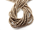 4mm Round Saturated Metallic Hazelnut, Czech Glass Beads, 77056