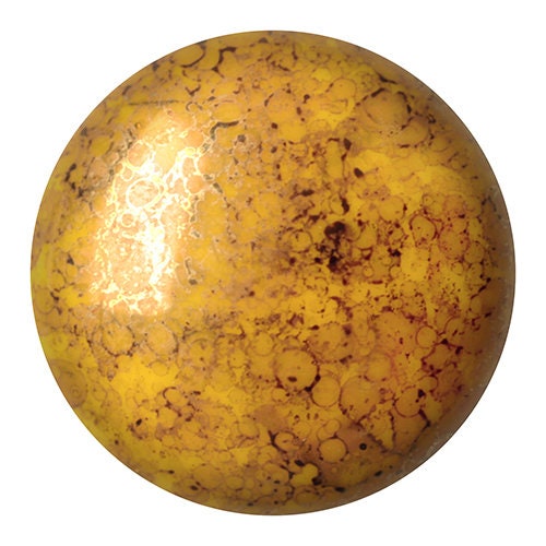 Cabochon Par Puca, Opaque Jonquil Bronze 18mm or 25mm Czech glass 83120-15496, Qty 1