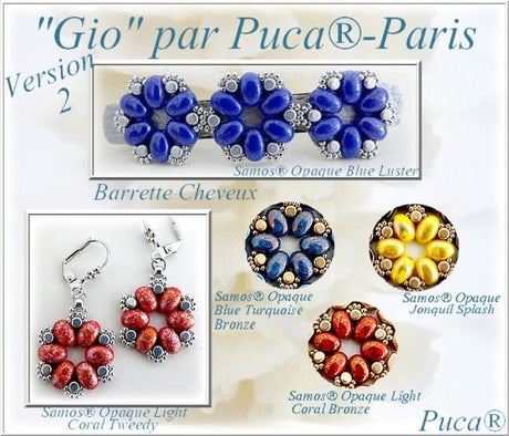 Samos® par Puca® Opaque Light Coral Lady Bug 25 BEADS - 2 Hole Czech Glass Beads, 5x7mm, 93400/86904