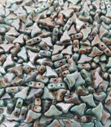 Helios par Puca® Opaque Mix Blue Green, 2-Hole Czech Glass 6x10mm, 03000-65431-30 Beads