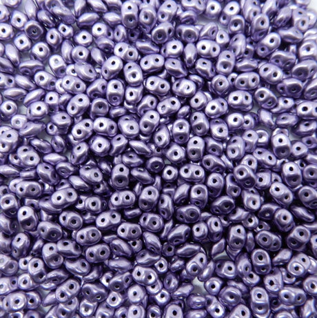 SuperDuo Saturated Metallic Crocus Petal, 2 hole bead 2x5mm Czech Glass Beads, 06B08 10 grams