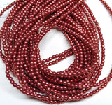 3mm Round Saturated Metallic Valiant Poppy Glass Beads, 06B02 100 beads