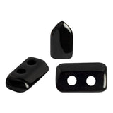 Piros Par Puca-Paris Jet, 2 Hole 2x5x3mm Czech Glass, 5 grams