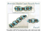 Telos® Op Mix Blue Green, 4 Hole Bead 12mm x 4mm Czech Glass, 65431, Qty 16 beads