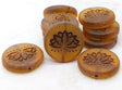 Lotus Flower Amber with Bronze Wash, 18mm Coin Czech Glass, Choose your quantity