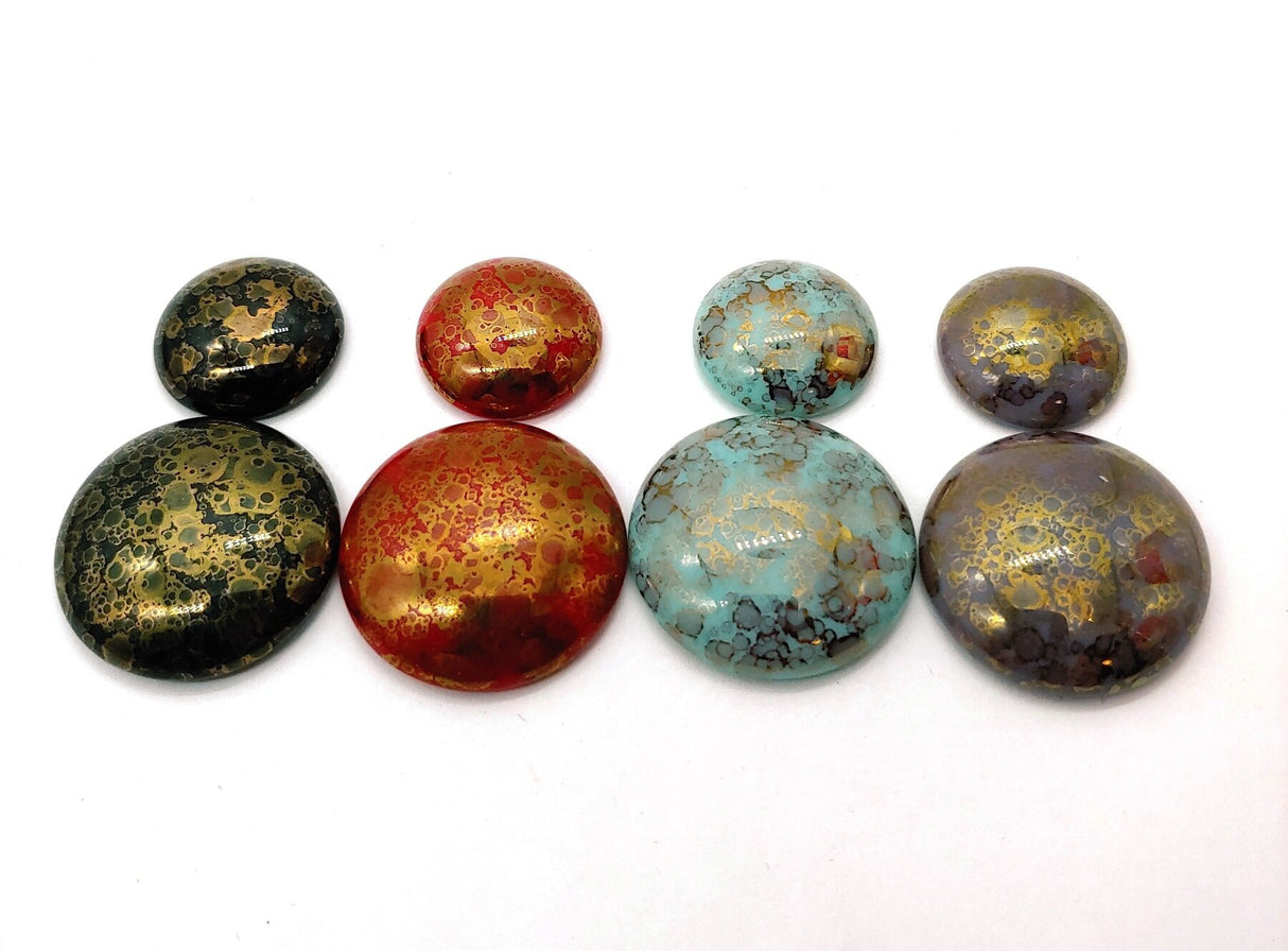 Cabochons Par Puca, 18MM or 25mm Czech glass, Qty 1